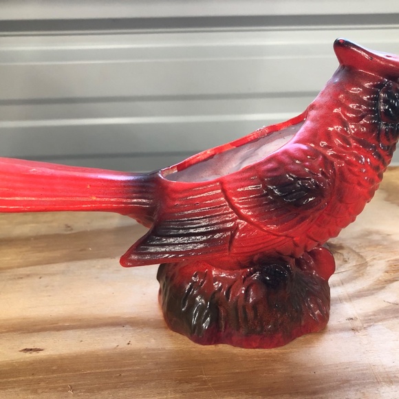 VTG 1960s/70s Hand Painted Cardinal Ceramic Planter~ Wildlife Bird Home Decor - Picture 5 of 10